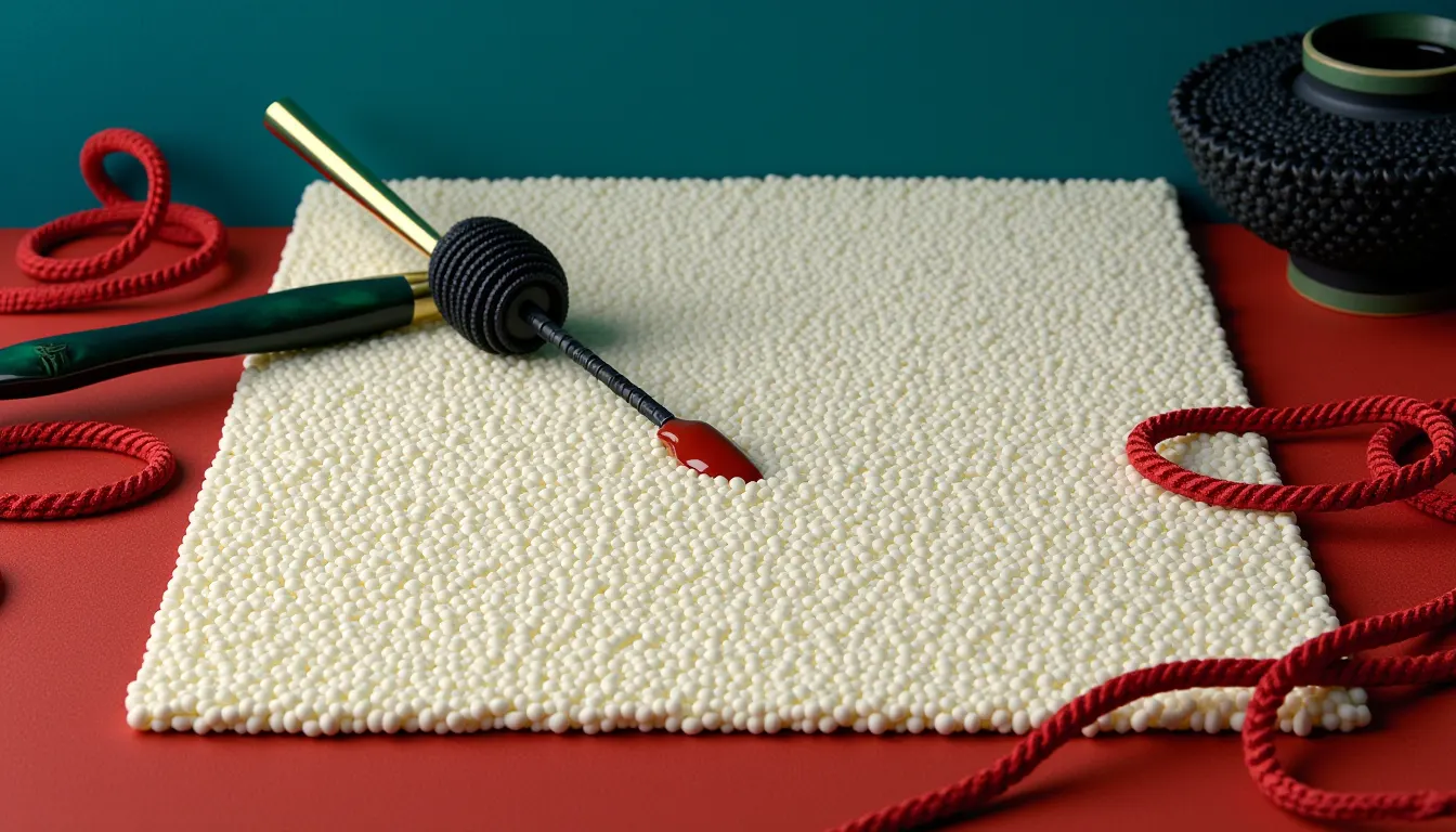 A single fresh sheet of blank paper laid square on a scholar's desk with an ink brush resting across a jade brush rest above it.